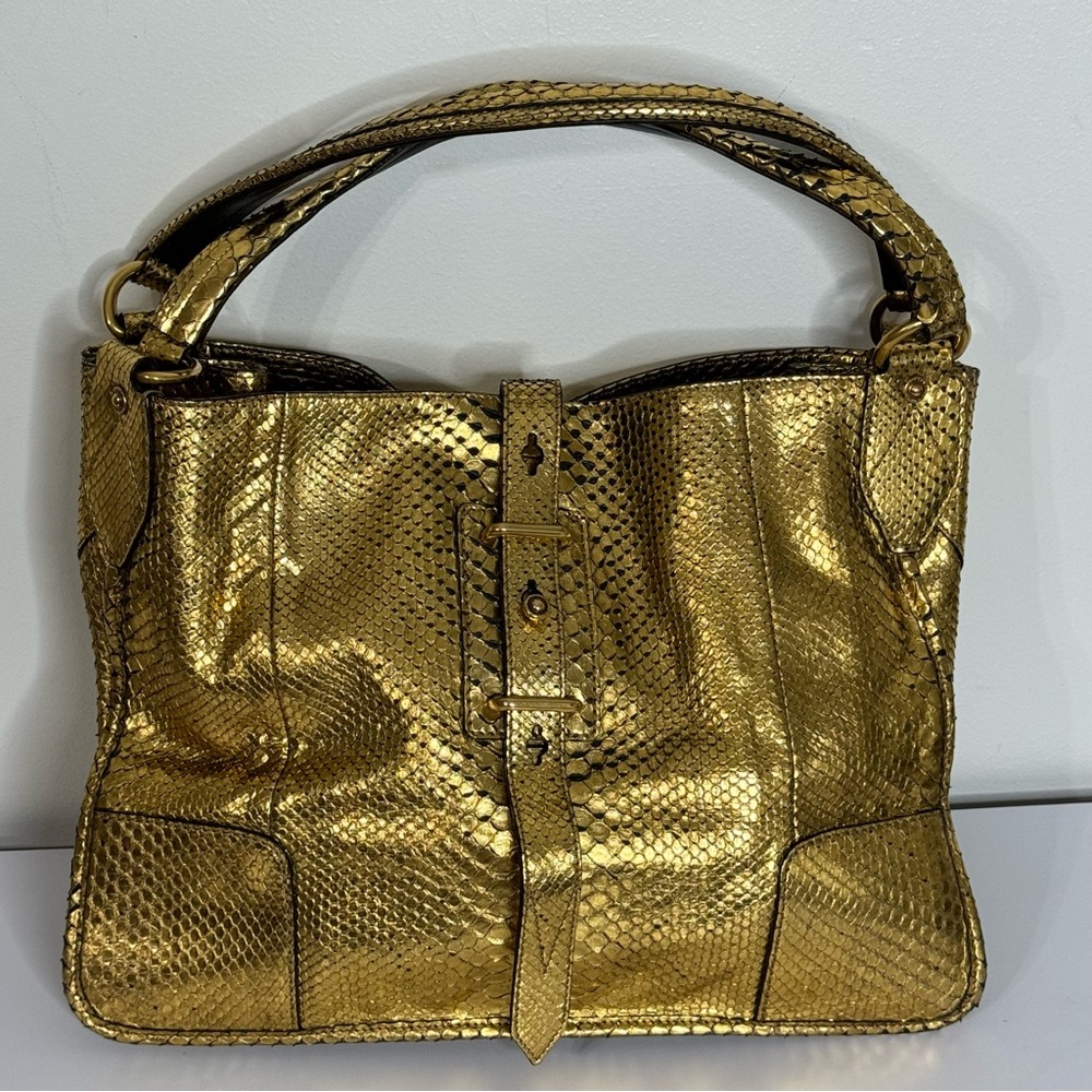 Belstaff Nottingham 41 Gold Snake Skin Bag - Picture 4 of 10